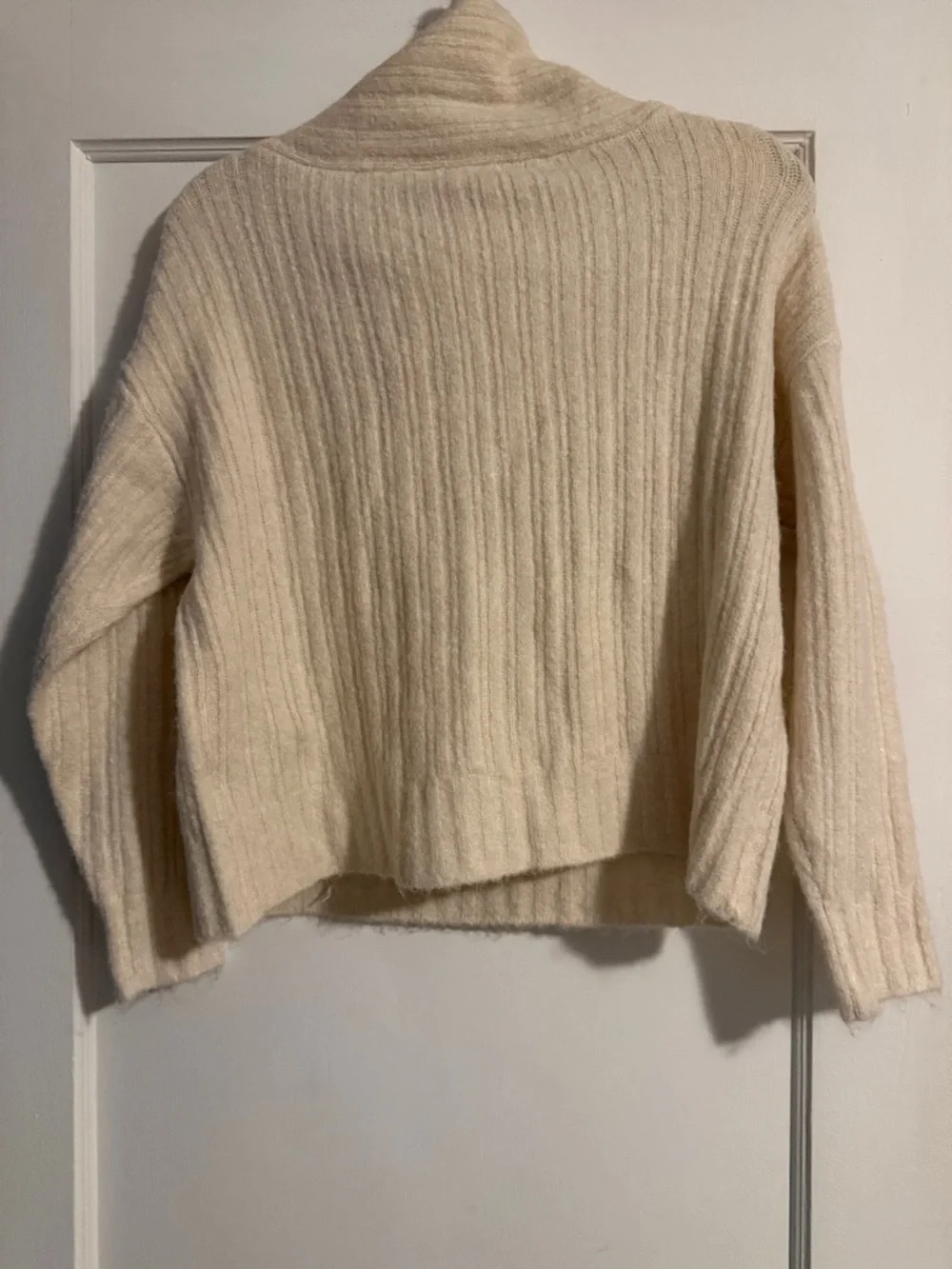 NWT 12th Tribe Cropped Minimalist Boho Turtleneck Sweater Cream XS
